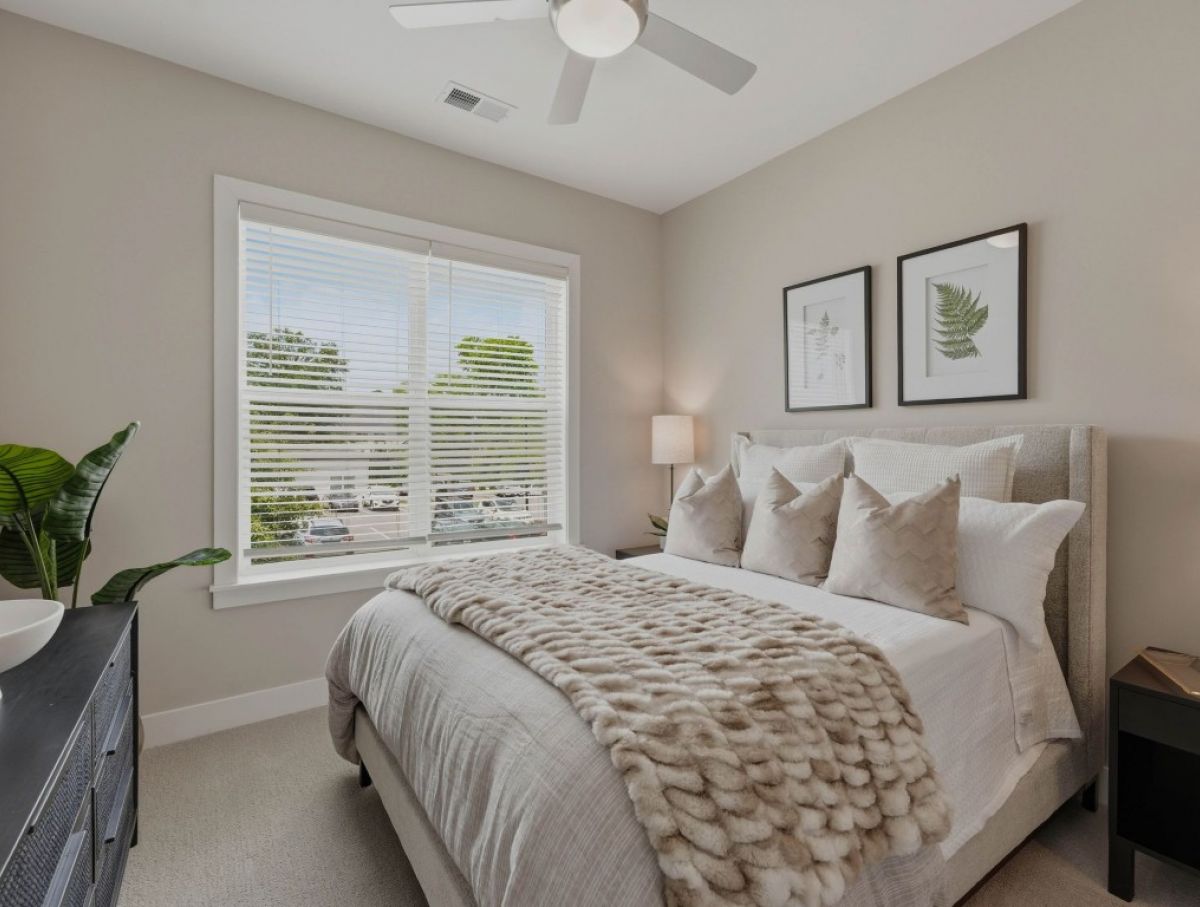 The Sloan at LoSo apartments in Charlotte, NC - bedroom with window