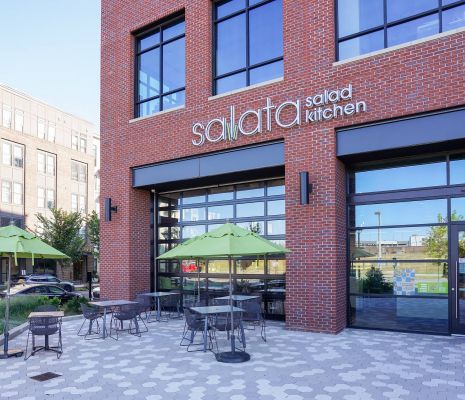 The Sloan at LoSo neighborhood, and a 4 minute drive to Salata restaurant